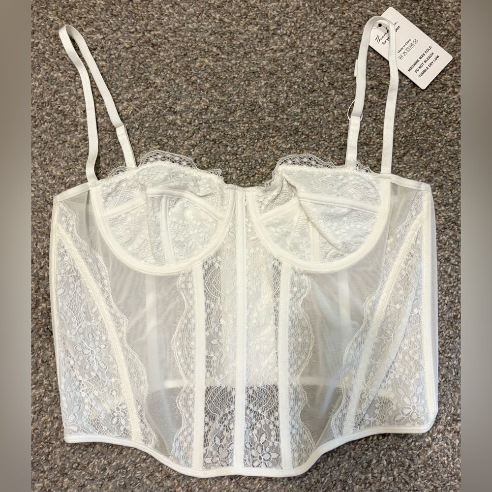 Free People White Lace Bra Intimates